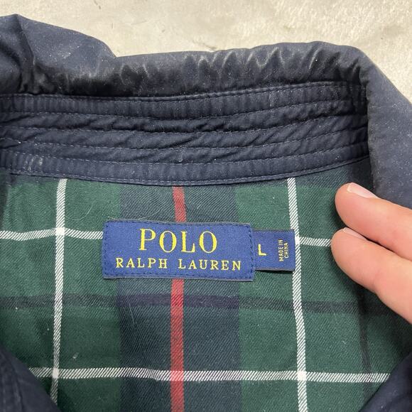 Polo Ralph Lauren RL Casaul bomber Jacket 100% Cotton Lined Men's Blue size L - Picture 6 of 7